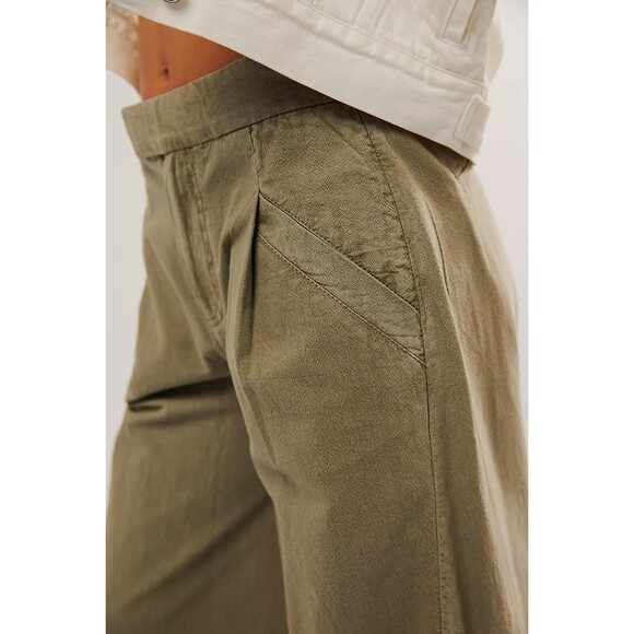 Free People Tegan Washed Barrel Trousers Pants Pleated High Waisted S NWD 282747 - Picture 4 of 10